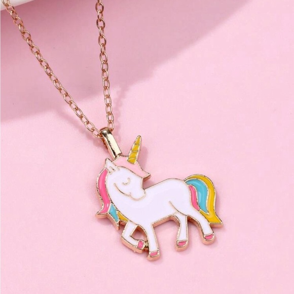 2 FOR $15 BUNDLE New with cute card. Girls unicorn 🦄 pendant necklace bunny 🐰 - Picture 4 of 4